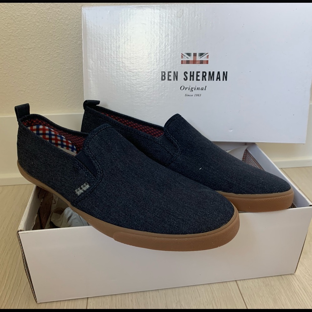 Ben Sherman Bradford slip-ons: denim and gumshoe